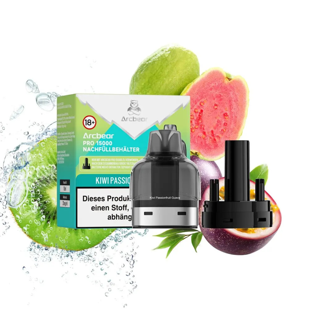 Arcbear Pro 15000 Nachfüllbehälter 10ml – Kiwi Passionfruit Guave