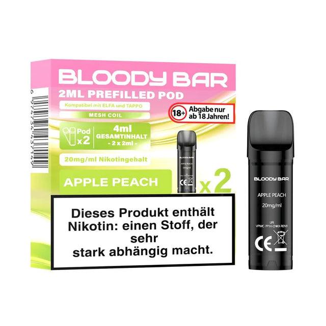 Bloody Bar Prefilled Pods 20mg – Apple Peach