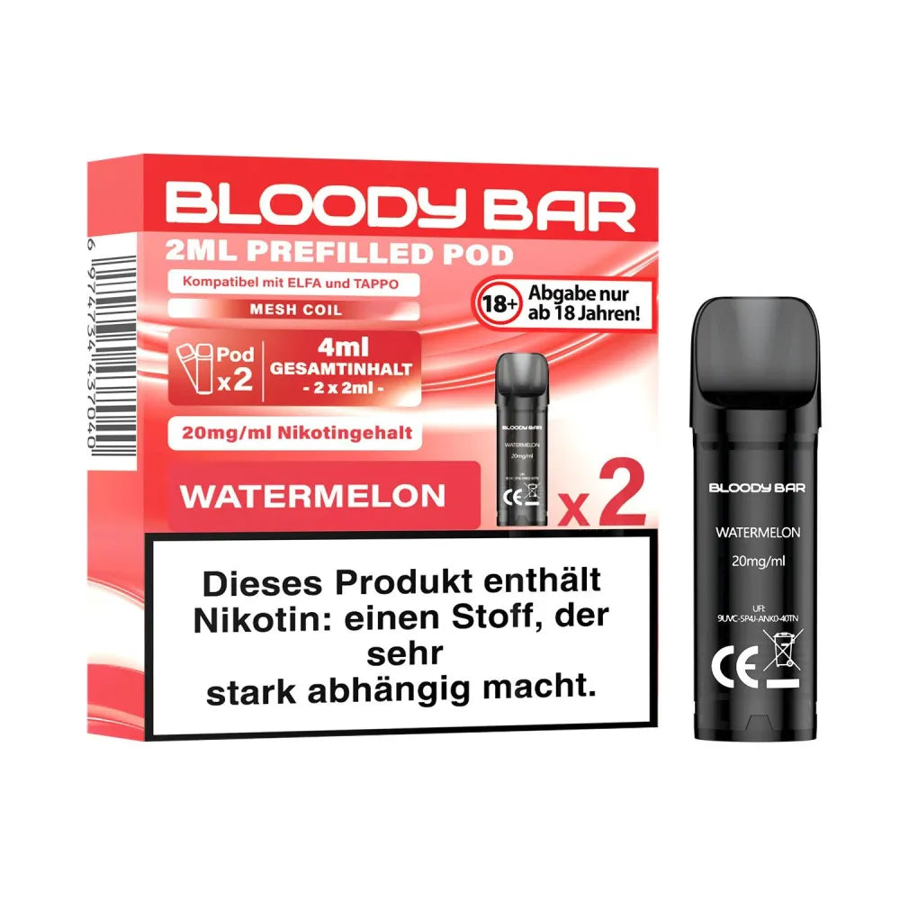 Bloody Bar Prefilled Pods 20mg – Watermelon