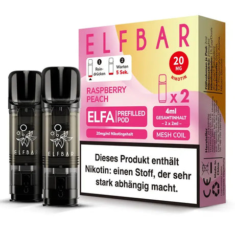ELFBAR ELFA PODS 20mg – Raspberry Peach