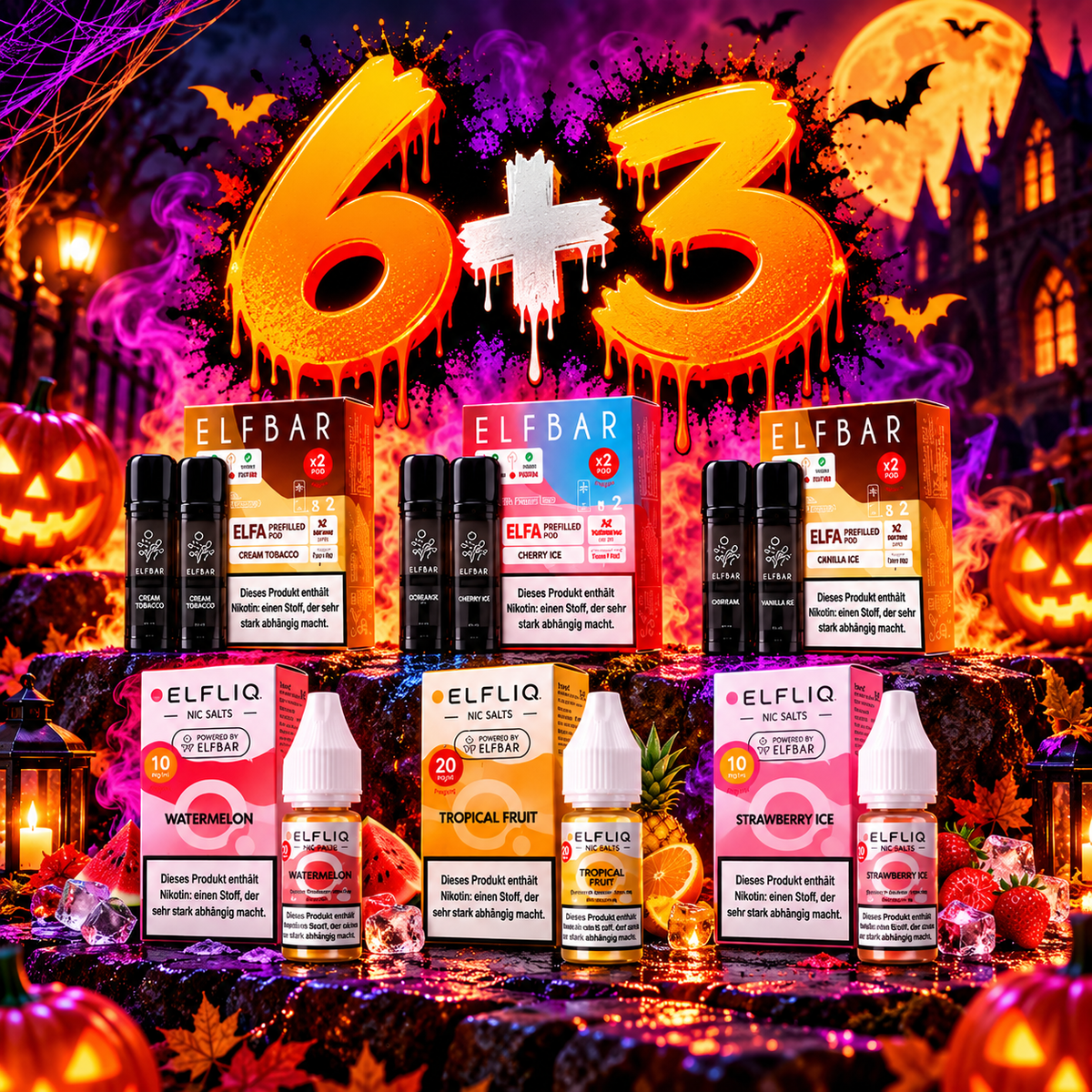 Halloween-NikotinwerbungmitELFBAR-Produkten