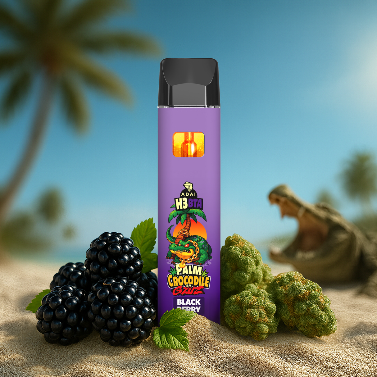 Gzuz Palm Crocodile Vape – Blackberry H3BTA, hhc vape 