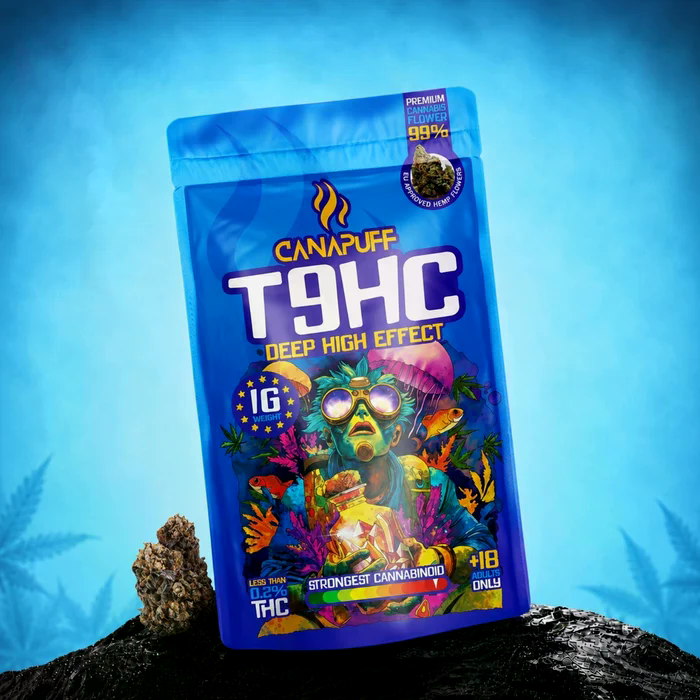 Canapuff T9HC Deep 99 Prozent Premium Cannabis Blüten – blaue Originalverpackung