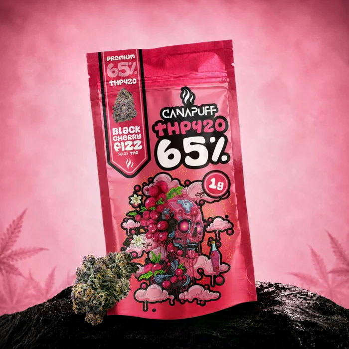 Canapuff THP420 Black Cherry Fizz 65 Prozent Premium Cannabis Blüten – Originalverpackung