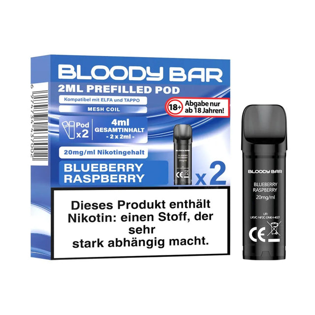 Bloody Bar Prefilled Pods 20mg – Blueberry Raspberry