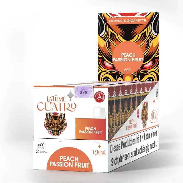 La Fume Cuatro Einweg Vape – Peach Passion Fruit