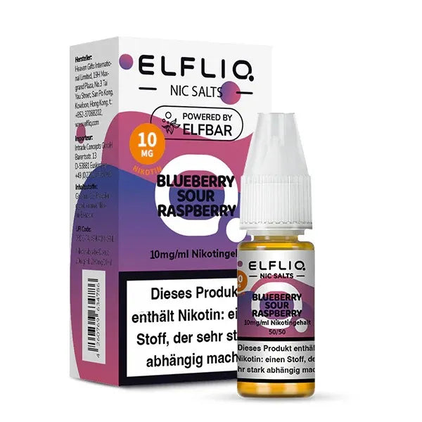 ELFLIQ NicSalt Liquid by ELFBAR – Blueberry Sour Raspberry 10mg