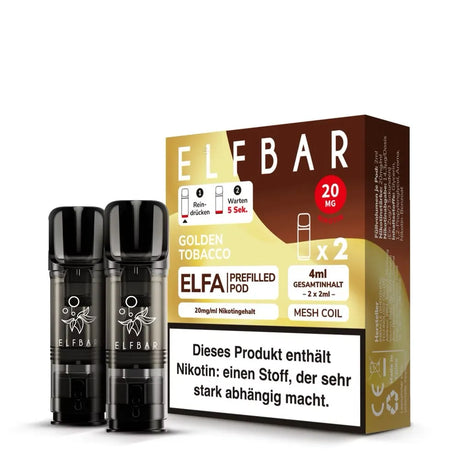 ELFBAR ELFA PODS 20mg – Golden Tobacco
