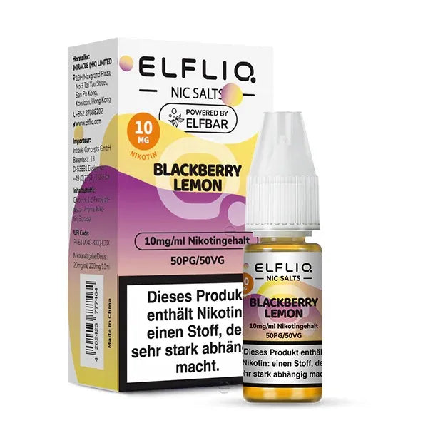ELFLIQ NicSalt Liquid by ELFBAR – Blackberry Lemon 10mg