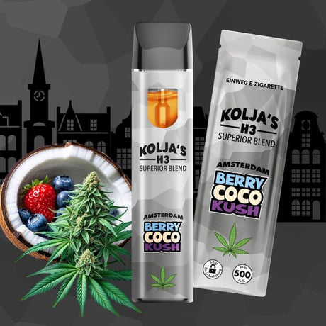 Kolja H3 Vape Berry Coco Kush – HHC Einweg Vape 500 Züge Frontansicht
