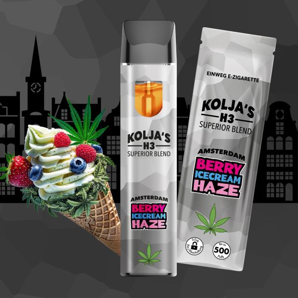 Kolja H3 Vape Berry Ice cream Haze – HHC Einweg Vape 500 Züge Frontansicht