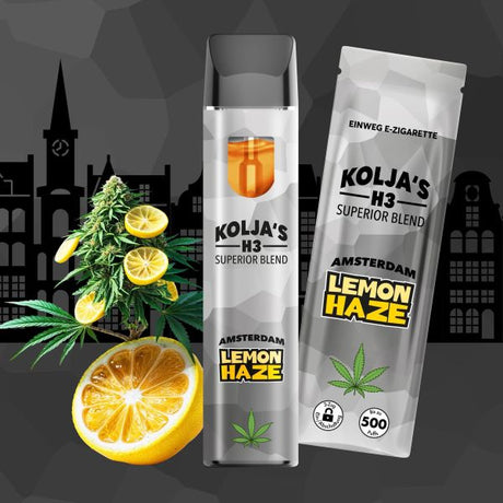 Kolja H3 Vape Lemon Haze – HHC Einweg Vape 500 Züge Frontansicht